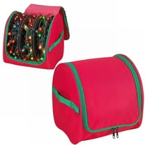 CurioCo Christmas Light Storage Bag Large Tear Proof Holiday String Light Organizer with U Zipper for Garland Baubles Ornaments Seasonal Decor