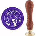 thumbnail image 2 of 1Set Spaceship Brass Sealing Wax Seal Stamp Wood Handle 3.5x1.18 inch for Envelopes Invitations, 2 of 9