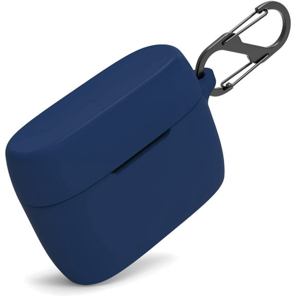 WUWOCJ Soft Silicone Case Compatible for Jabra Elite 5,Shock-Absorbing Anti-Scratch Protective Case with Keychain (Navy)