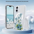 thumbnail image 2 of For iPhone 16 Plus Case Compatible with MagSafe Flower Pattern Printing TPU+PC Phone Cover - Style C, 2 of 5