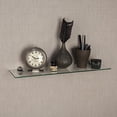 thumbnail image 2 of Clear Glass Floating Shelf with Chrome Brackets 24 x 6", 2 of 4