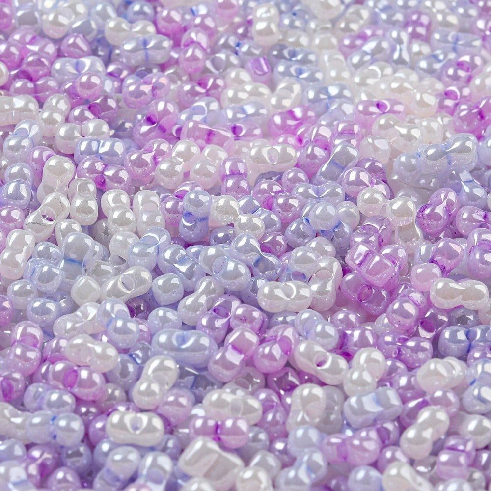 1pound Glass Seed Beads Opaque Colours Luster Peanut Colorful 6x3x3mm Hole: 1.2mm about 4000pcs/pound