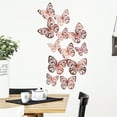 thumbnail image 3 of TIMIFIS Décoration Maison 12 Pcs Autocollant Mural Papillon en Texture Métallique 3D Décorfall, 3 of 6