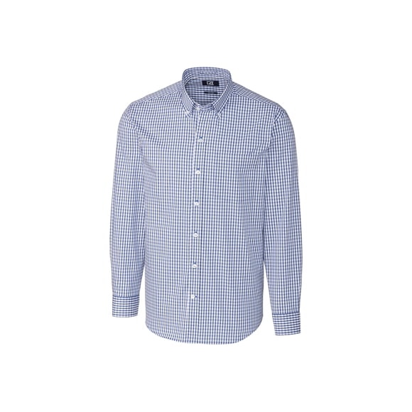 Cutter & Buck Easy Care Stretch Gingham Mens Long Sleeve Dress Shirt