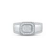 thumbnail image 2 of Mia Diamonds 14kt White Gold Womens Baguette Diamond Octagon Cluster Ring 1/2 Cttw, 2 of 4