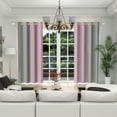 thumbnail image 5 of Lfeey Pink Teal Ombre Color Blackout Curtains 63 Inches Long 2 Panels, Light Blocking Children's Room Decorative Privacy Curtains, 5 of 6