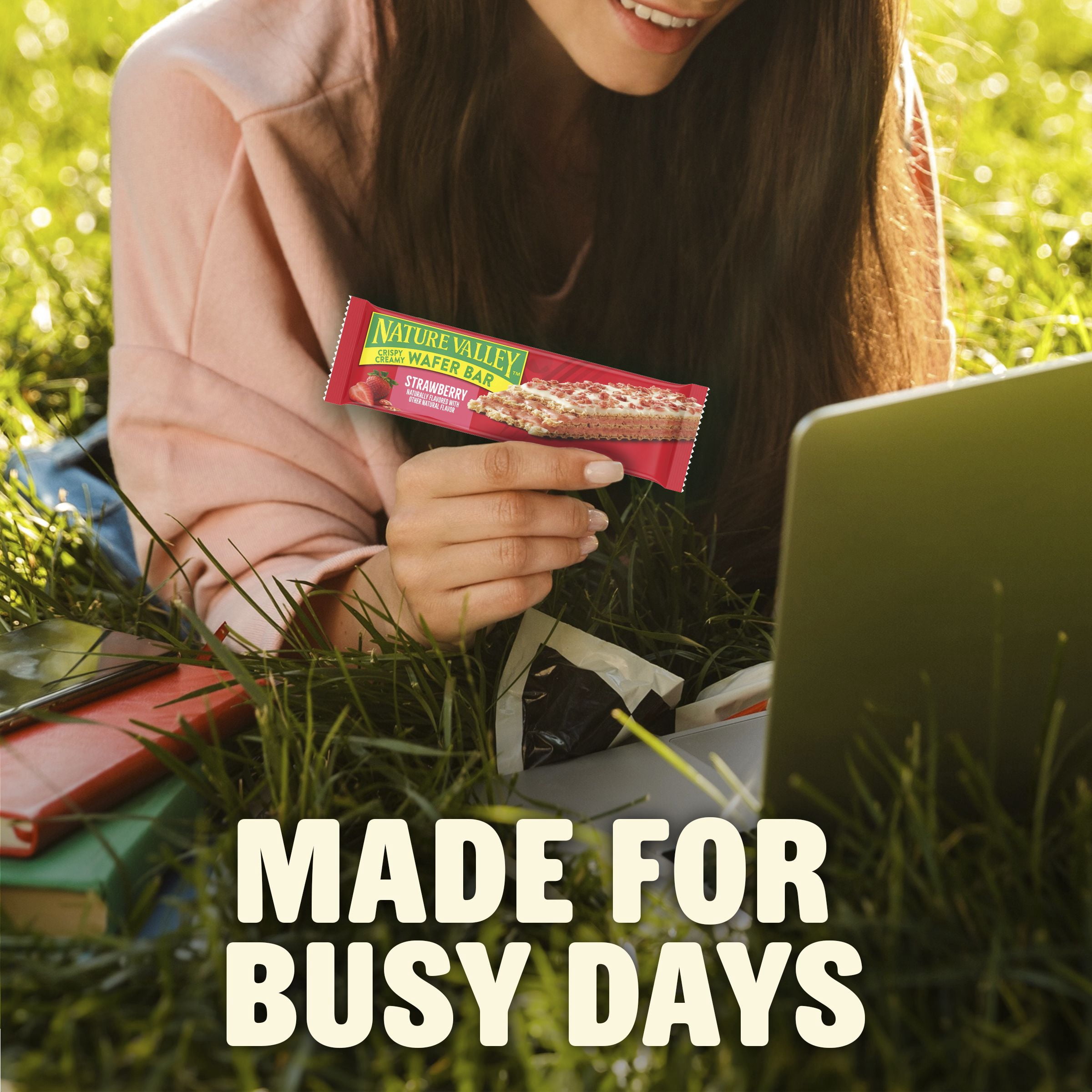 (3 pack) Nature Valley Crispy Creamy Wafer Bars, Strawberry, Whole Grain, 5 Bars, 6.5 oz