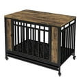 thumbnail image 5 of ZephyPaws Dog Crate Furniture for Medium Dogs,Dog House Dining Table with Iron Door and Tray for Medium/Small Dogs Indoors, Vintage Wooden Color, 5 of 7