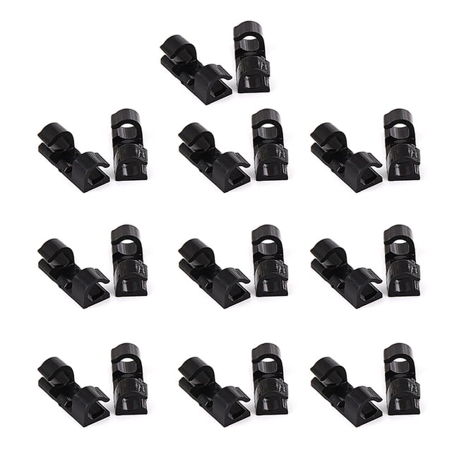Methold Paquete de 20 Clips para cables, Mini sujetador práctico, soporte para caída de cables, organizador autoadhesivo resistente al Type7 NO7