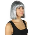 thumbnail image 5 of HPO Adult Women's Silver Tinsel Bob Wig - Breathable Capless Costume for Festival & Party, 5 of 9