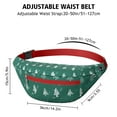thumbnail image 3 of Fanny Pack Green Christmas Tree and Snow Pattern Waist Pack Bag,Running Cross Bag,Waterproof Large Fanny Packs for Women Men for Travel Running Hiking Cycling, 3 of 6
