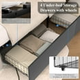 thumbnail image 5 of VECELO Full Bed Frame with 4 Storage Drawers & USB Ports, Modern Button Tufted Upholstered Platform Bed Frame with Adjustable Headboard, No Box Spring Needed, Gray, 5 of 9