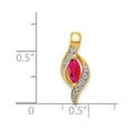 thumbnail image 4 of 14K Yellow Gold Charm Pendant Ruby Marquise Red Diamond Round, 4 of 4