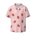 thumbnail image 5 of Daiia Hand Drawn Strawberry Men's Linen Shirts Short Sleeve Casual Shirts Button Down Shirt for Men Beach Summer Wedding Shirt-Large, 5 of 6