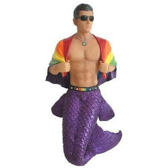 December Diamonds Gay Pride Merman with Rainbow Flag Christmas Ornament 5590826