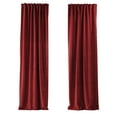 thumbnail image 5 of 3S Brother's Solid Luxury Matte Velvet Soft Curtains Set of 2 Panels Hanging Back Tap & Rod Pocket Home Décor Bedroom Kitchen Office Windows Room Darkering ( Scarlet-52"x120"), 5 of 6
