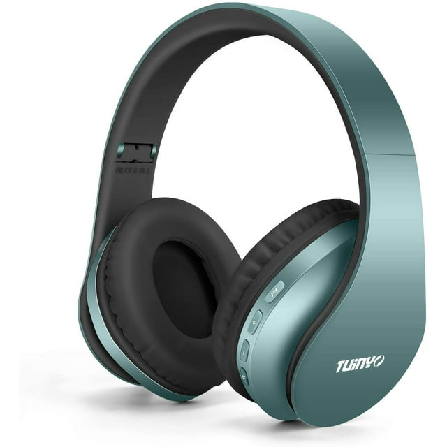 Auriculares Bluetooth TUINYO Con Micrófono Plegables y Ligeros Plata azul