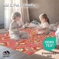 thumbnail image 4 of ODIKA 8'x10' Machine Washable Non-Slip Area Rug, Elegant Interlocking Floral with Worn Vintage Aesthetic High Traffic Rug, Pink, 572971, 4 of 5