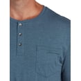 thumbnail image 2 of Harbor Bay by DXL Men's Big and Tall  Men's Big and Tall Slub Henley Shirt, Corsair Blue Heather, 7XL Corsair Blu Hthr, 2 of 7