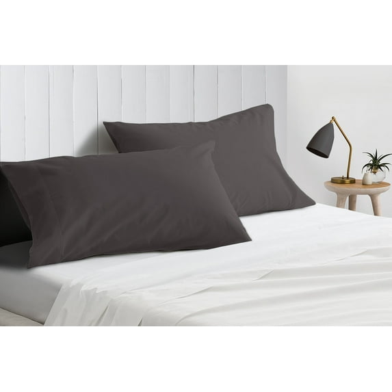 King Pillowcase Size Dark Gray Soft Brushed Pillow Cover Microfiber Hotel Luxury Fade Wrinkle Stain Resistant Bedding