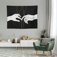 thumbnail image 2 of ONETECH  Black and White Pinky Promise Tapestry, Swear Love Wall Art, Holding Hands Line Art Minimalist Abstract Wall Décor for Dorm Bedroom Office - Black, 2 of 7