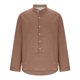 thumbnail image 5 of Blusas y camisas de manga larga con cuello redondo para hombre, blusa informal lisa con botones y manga larga con cuello redondo, blusa para hombre, 5 of 6