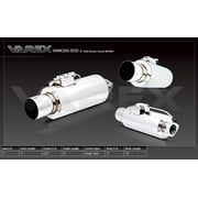 XForce VMK2G-300 Varex Universal 7" Diameter Cannon Muffler, 16" Body Length, 3" Flanged Inlet, 4.5" Single Wall Tip