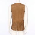 thumbnail image 5 of Sholeno Women's Fringe Vest Sleeveless 70s Hippie Faux Suede Rivets Tassel Jacket Cardigan Tops Brown S, 5 of 6