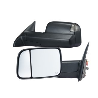 Fit System Right Manual Towing Mirror For Dodge/Ram 1500, 2500, 3500 – Textured Black, Flip-Out Design