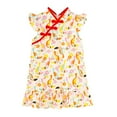 thumbnail image 2 of Robe pour Filles Été Style Chinois Manches à Volants Robe Décontractée Légère Respirante Mode Imprimé Robe Fille Orange 4 Ans-5 Ans, 2 of 3