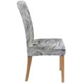 thumbnail image 3 of RYLABLUE Marble Pattern Stretch Chair Cover Protector Seat Slipcover for Dining Room Hotel Wedding Party Set of 4, 3 of 5