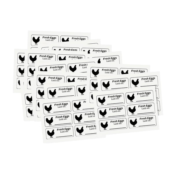 120 etiquetas para huevos frescos, etiquetas para cajas de pollo, para cocina, pegatinas grabables para almacenar huevos, para productos agrícolas.