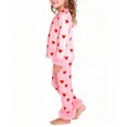 thumbnail image 6 of Xyant Girls Valentines Pajamas Satin Pajama Set Silk Pjs Long Sleeve Button Down Heart Sleepwear Loungewear Sets for Toddler Kids,Size 10 Years, 6 of 6