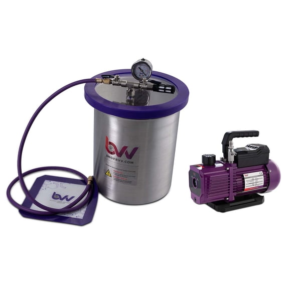 BVV 3 Gallon Stainless Steel Vacuum Chamber and Pump Kit