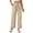 Beige, variant on Women Solid Comfortable Loose Elastic Waist Drawstring Soft Casual Full Length Pants