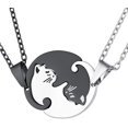 thumbnail image 1 of Colgante para parejas para novio y novia Relación a juego de acero inoxidable Collar simple y lindo con forma de corazón de gato Yin Yang para parejas Colgante Marido y esposa Regalo del día V, 1 of 7