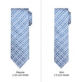 thumbnail image 3 of Jacob Alexander Men's Woven Plaid Pattern Slim 2.5 inch Width Neck Tie - Blue, 3 of 7