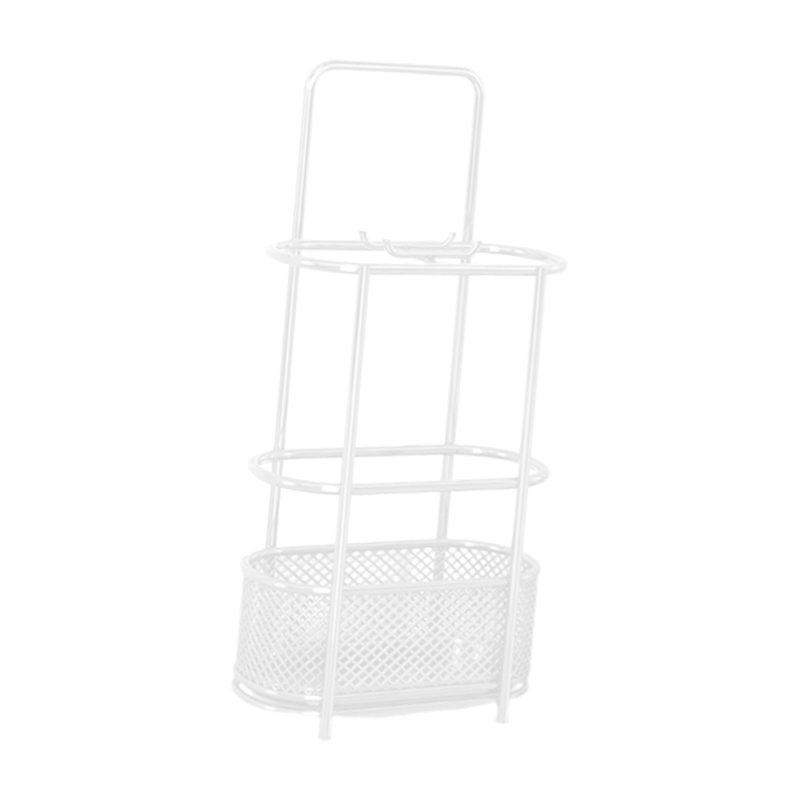 kowaku Umbrella Holder Rack Umbrella Drain Rack Sturdy with Drip Tray Convenient Storage Bin Umbrellas Organizer for Office Entrance White