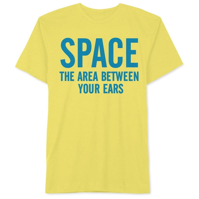 Jem - Camiseta gráfica para hombre entre tus orejas, color amarillo, pequeña