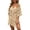 Khaki, variant on uvwlwu Women Crochet Lace V Neck Short Sleeve Loose Fit Swimsuit Cover Up See Through Beach Tunic,One Size