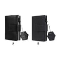 thumbnail image 4 of Cartera de cuero Qarigey para hombre triple antiescaneado pasaportes tarjetero monedero Grano de fibra de carbono, 4 of 6