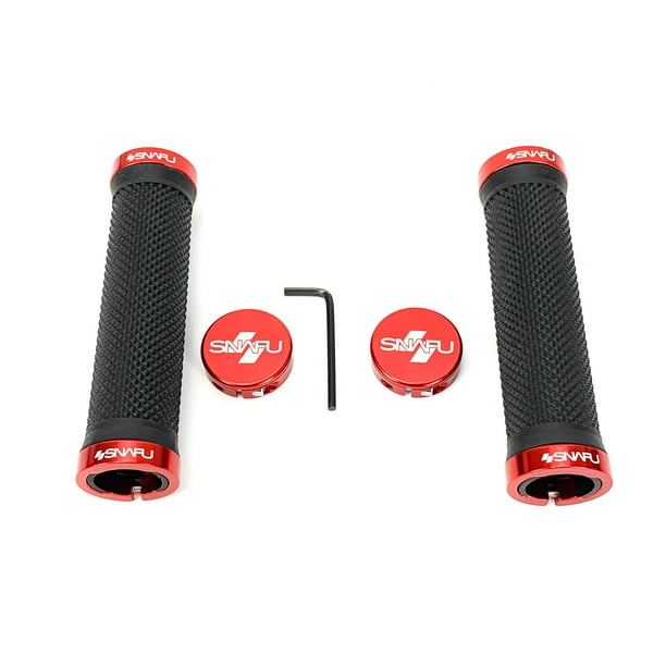Snafu Lock On Mountain, BMX Bike Handlebar Grips (No Slip, Red