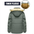 thumbnail image 6 of gbyLJF Men's Fleece Lined Down Jacket Thickened Solid Color Hooded Puffer Jacket Winter Warm Zip Up Cotton-padded Jackets with Pockets, 6 of 8
