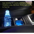 thumbnail image 3 of Luces LED para portavasos de coche, 7 colores que cambian la almohadilla de carga USB Wat, 3 of 5