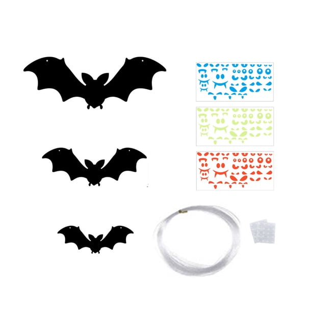 Halloween!Paquete de 12 decoraciones para exteriores de Halloween con murciélagos colgantes, plástico impermeable,