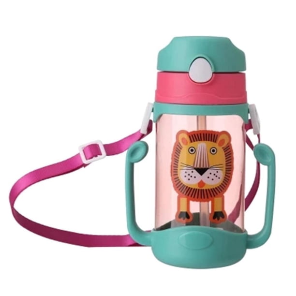 Taza De Paja De 400Ml, Botella De Paja Con Correa, Taza De Paja Colgante De Silicona Para Niños, Taza De Paja Colgante Segura, Botella De Paja Colgante Suave Para Niños Para Exteriores Vogacara BA000726-01