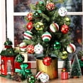 thumbnail image 5 of Lksixu Christmas Tree Ball Ornaments, 24 Pcs 2.36 inch Shatterproof Glitter Red and Green Multi-style Hanging Ball Bauble Sphere,Xmas Theme Pendant Christmas Decorations for Wedding Party Holiday, 5 of 9