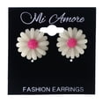 thumbnail image 2 of Flower Stud-Earrings White & Pink Colored #LQE3705, 2 of 2