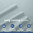 thumbnail image 5 of Soft Lightweight 400TC 100% Cotton Sateen Bed Sheet Set – 4-Piece King – Aqua, 5 of 8