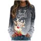 thumbnail image 1 of Camiseta suelta estampada a la moda para mujer, blusa de manga larga, cuello redondo, camisetas casuales, sudadera Pompotops FGAJ11827, 1 of 5